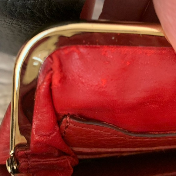 Dooney and Bourke red pebble leather kiss wallet pouch - Picture 7 of 14